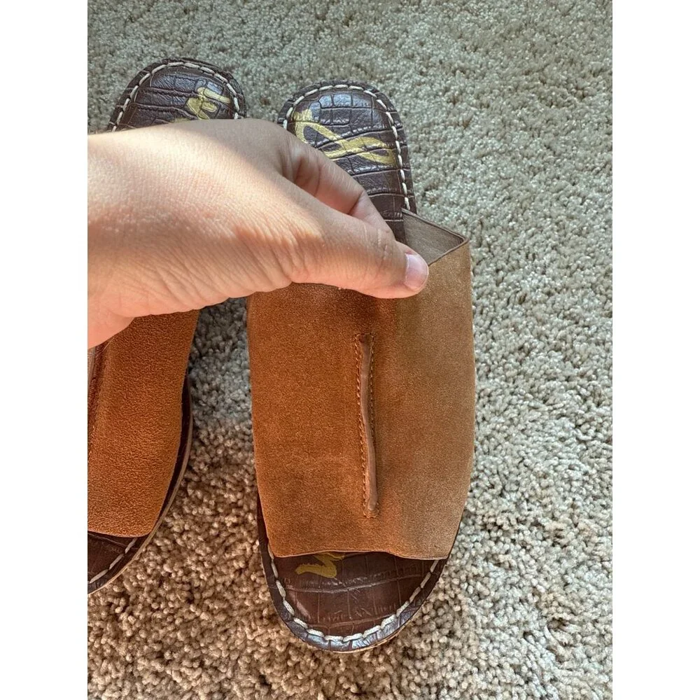 NWT Sam Edelman Ranger Platform Sandal Brown Open Toe Slip On Women's‎ Size 7
